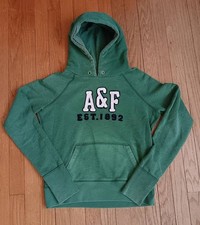 Vtg Y2K Abercrombie Fitch Hoodie Women s Green Pullover Sweatshirt XL Unisex