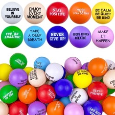40PCS Colorful Foam Motivational Stress Relief Ball with Motivational Languag...