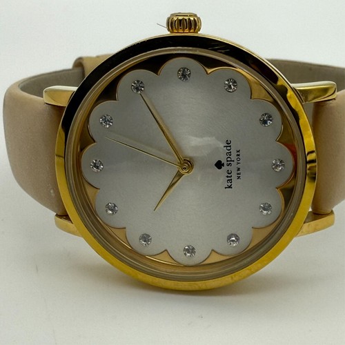 Damenuhr Kate Spade New York Metro, goldfarben 34 mm, beige Lederband 0586 - Bild 4 von 7