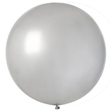 BALLON LATEX GÉANT ROND ARGENT BIO 80CM
