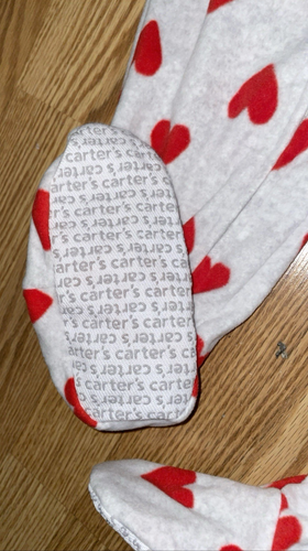 New Carter's 1-Pc Hearts Fleece pajama PJs Girl Sleeper Footed 5T - Picture 4 of 5