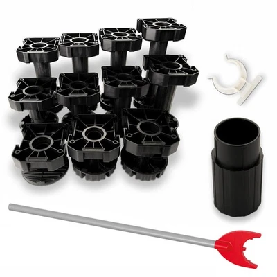 4er Set Sockelfüße 55 mm - 200 mm Möbelfüße Stellfüße Küchenfüße Verstellfüße - Bild 1 von 4