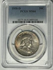 1958 D FRANKLIN HALF DOLLAR  PCGS MS 66 / TONER
