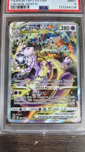 2023 POKEMON SWORD & SHIELD CROWN ZENITH #GG44/GG70 FA/MEWTWO VSTAR PSA 9