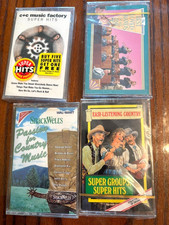 4 Cassette Tape music, counry and hits new sealed.