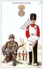 THE ROYAL WELCH FUSILIERS British Army Uniform & Badge Postcard #38