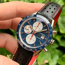 2025 TAG Heuer Carrera Calibre 16 CV201AR Blue Dial Chronograph Wristwatch -Mint 6