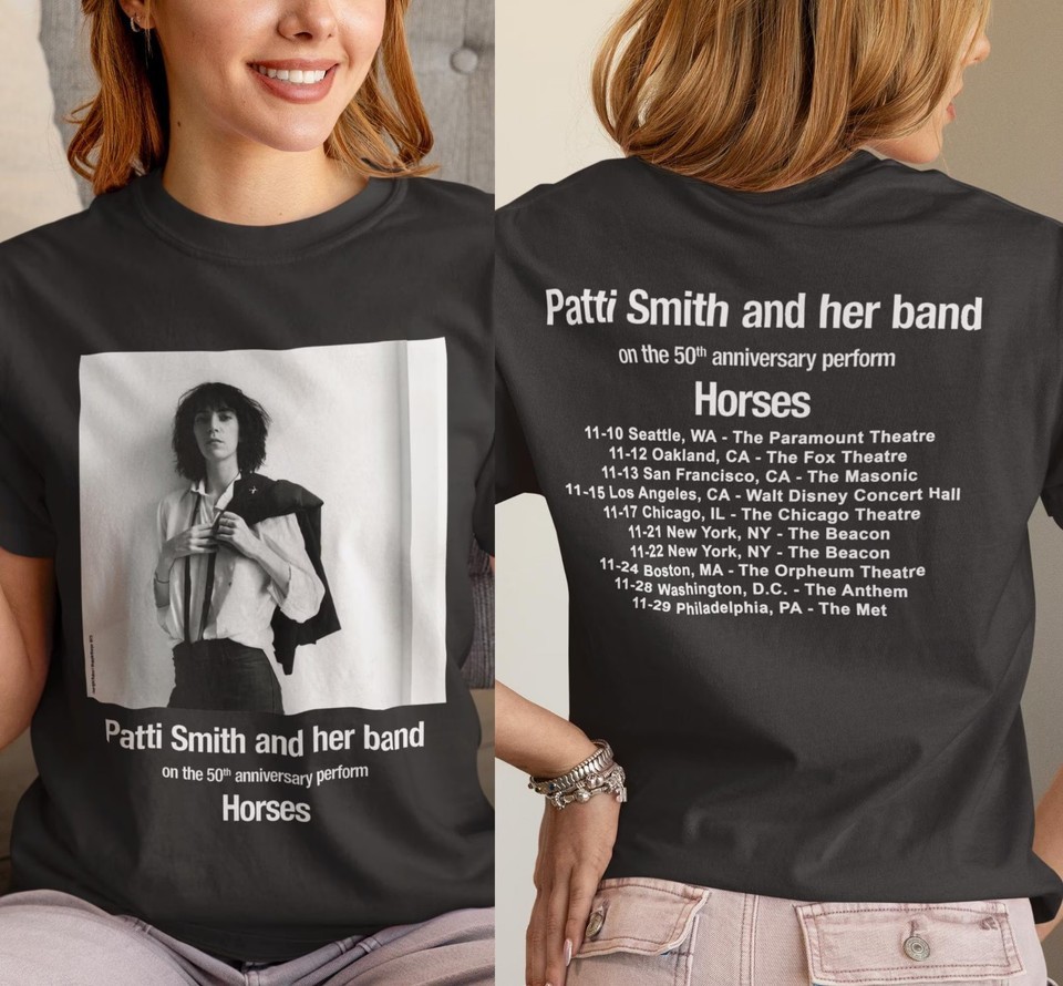 Patti Smith  60th Anniversay Perform Horses 2025 Tour Dates Unisex T-Shirt