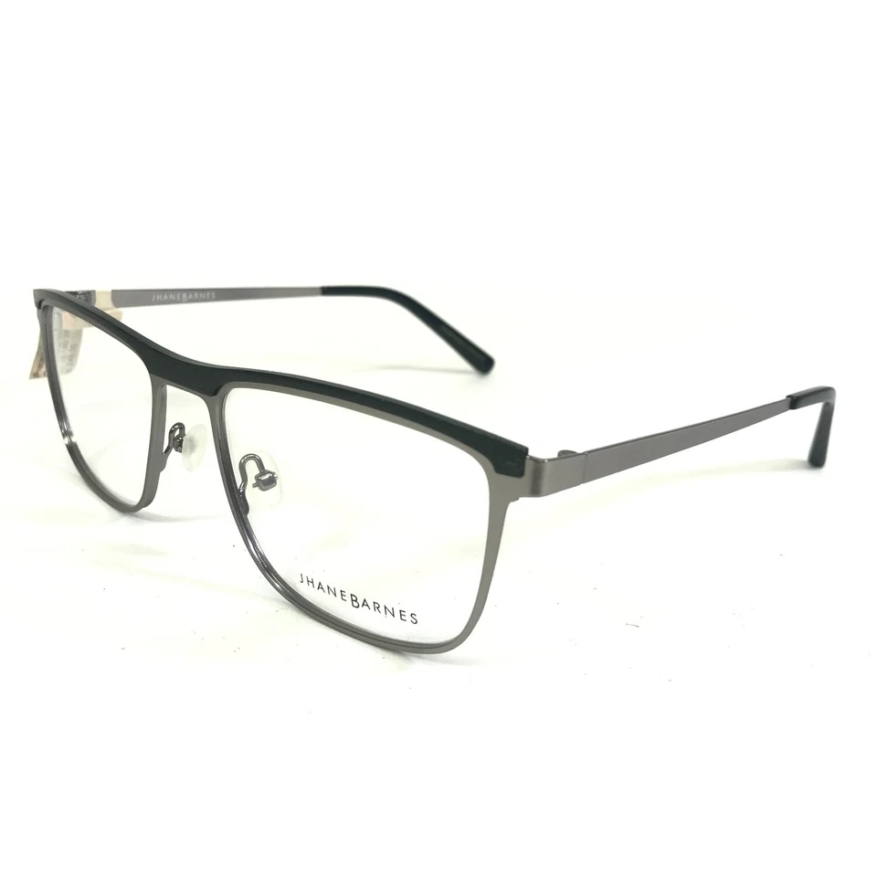 Jhane Barnes Eyeglasses Frames Precision GM Black Gunmetal Grey Square 55-18-140 - Image 4 of 4
