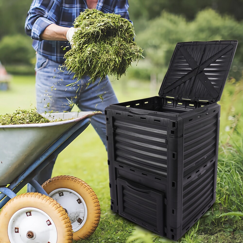 80 Gallon Durable Compost Bin for Kitchen Garden Backyard Food Waste-image