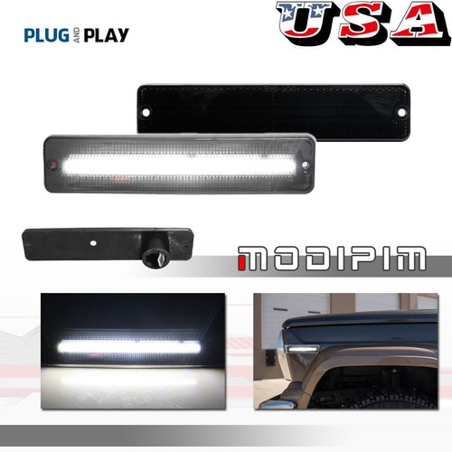 White LED F / R Side Marker Lights For Jeep CJ5 CJ6 CJ7 CJ8 SJ Wagoneer