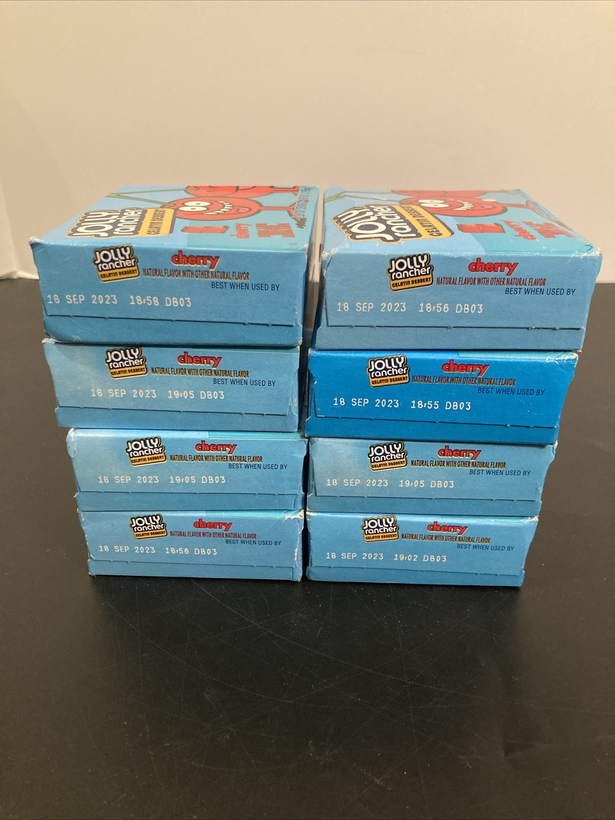 Jolly Rancher 8 Pack Cherry Gelatin Dessert Mix 3 oz Each Exp Sep/2023