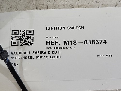 Vauxhall Zafira C Exclusive Cdti 2011-2018 1956 Mpv 5 Door Ignition Switch M18 - Picture 2 of 12