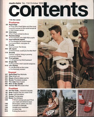 Marie Claire UK Fashion October 1999 Victoria Beckham Posh Spice