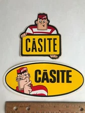 Vtg 1960s Hastings Casite car engine motor oil additive Decal Sticker 2 Lot NOS