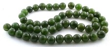 8mm AAA Round Natural Canadian Green Jade Beads 15 Inch Strand JB12