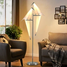 Creative Led Floor Lamp Fashion Art Origami Crane Lamp for Bedroom Reading Cafe
