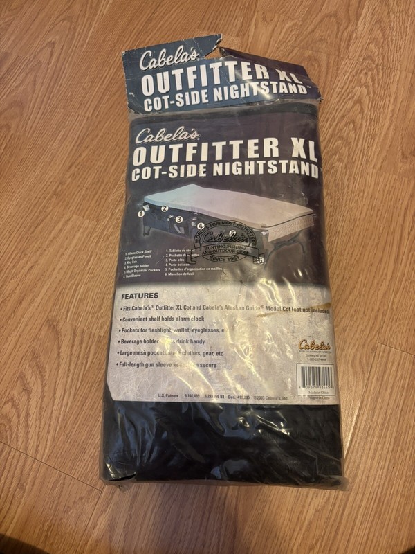 Brand New- Cabelas Outfitter XL Cot- Side Nightstand