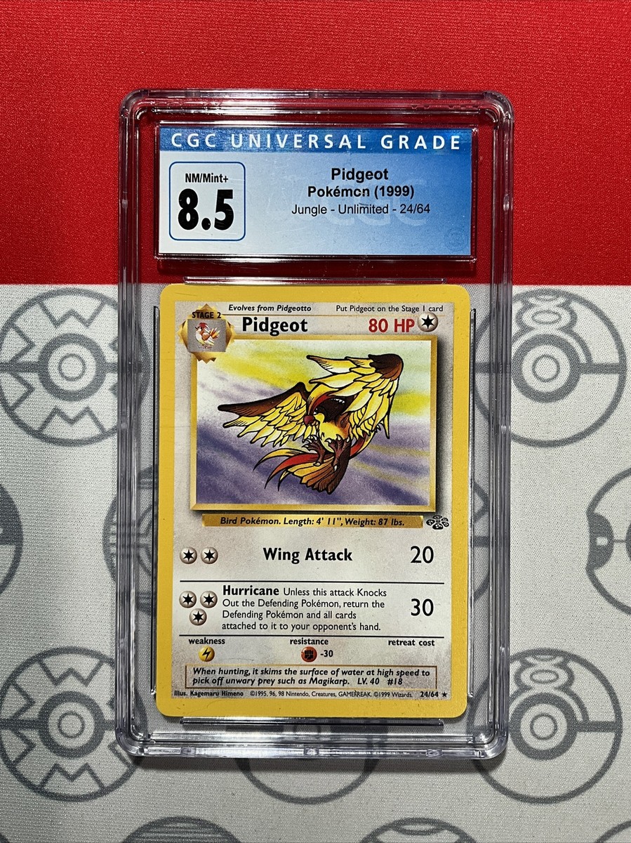 CGC 8.5 NM/MINT+ Pidgeot 24/64 Jungle- Non Holo 1999 Pokemon TCG PSA 1013 CGC 8.5 NM/MINT+ Pidgeot 24/64 Jungle- Non Holo 1999 Pokemon TCG PSA 1013