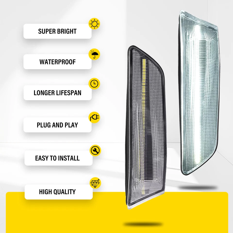 Front Clear Bumper LED Side Marker Lights For Infiniti G35 Coupe 2D 2003-2007 Foto 3 de 4