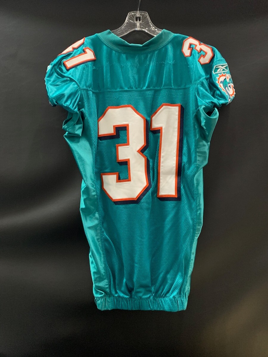 31 NO NAME MIAMI DOLPHINS GAME USED AQUA REEBOK JERSEY YEAR 2009