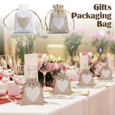 10pcs Burlap Bag Drawstring Candy Gifts Packaging Bags Wedding Party Decor Bag.