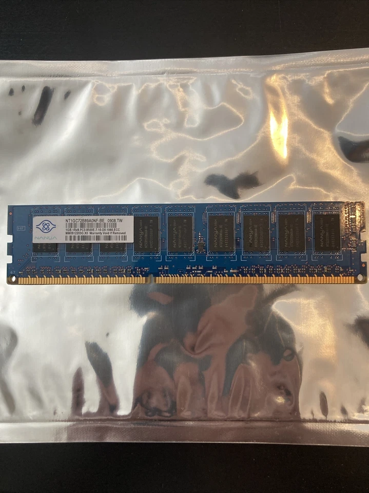 1GB Nanya NT1GC72B89A0NF-BE DDR3-1066 PC3-8500E PC Memory Module ECC RAM - Image 2 of 3