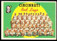 1959 TOPPS # 111 CINCINNATI RED LEGS TEAM CARD (NM) HIGH QUALITY,SHARP!