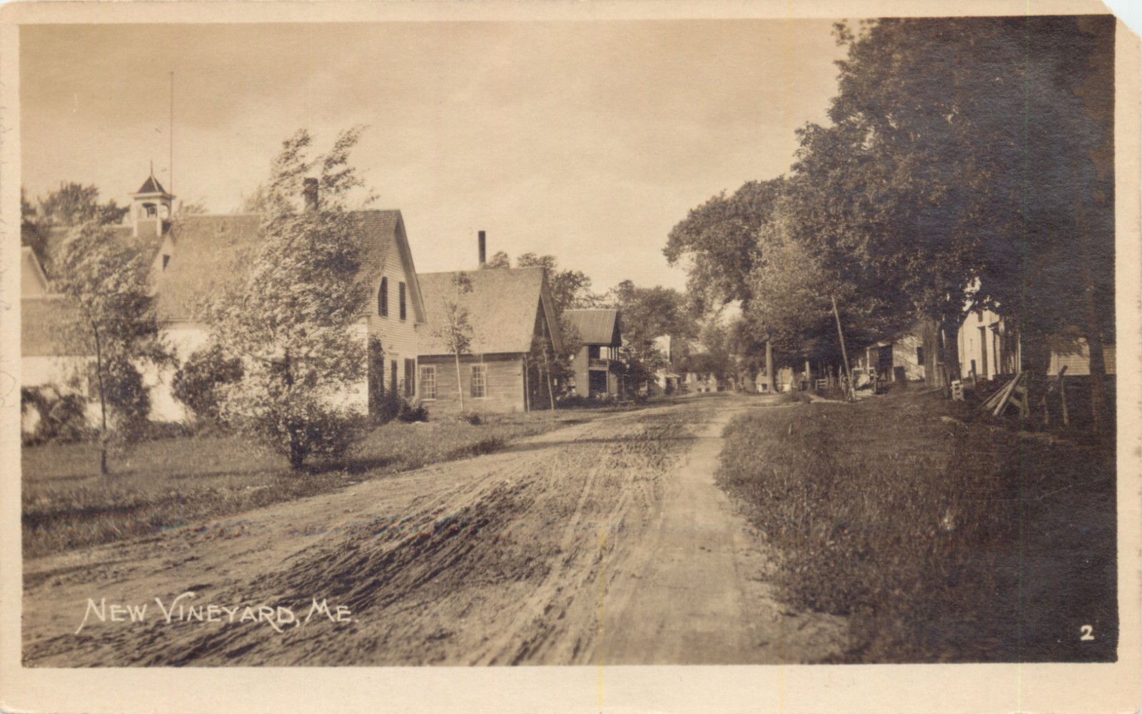 A Street View, New Vineyard, Maine ME RPPC , Clipped Corner eBay