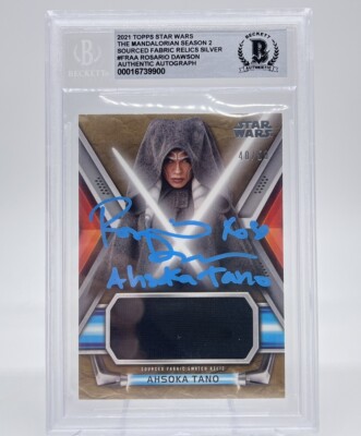 Ahsoka Tano Star Wars Topps Masterwork Relic Signed Rosario Dawson