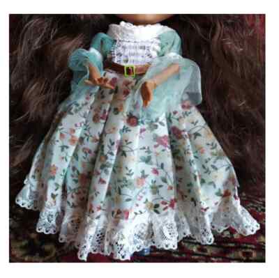 Mode Kleid Outfit für 12'' Blythe Puppe BJD Blumendruck Stoff Spielzeug Zubehör