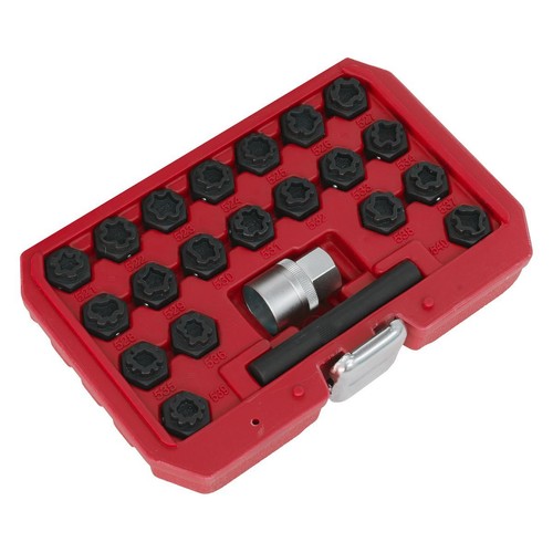 Sealey Locking Wheel Nut Key Set for VAG 22pc SX220 - Picture 2 of 5