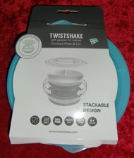 TWISTSHAKE, talerz z podziałką z pokrywką, podzielona płyta i pokrywa, niebieski, oryginalne opakowanie