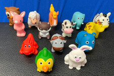 Zoo Jungle Woodland Farm Animal Figure Toy Lot 14Pcs 3" Small Plastic vinyl