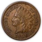 1906 Indian Head Cent Choice Extremely Fine XF+ Coin #3814