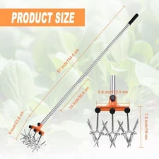 BARAYSTUS Rotary Cultivator Garden Rotary Tiller Adjustable Stainless Steel P...