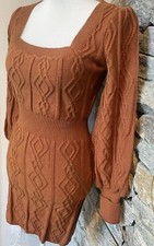 NWT Fashion Nova Hello Cutie Fall Sweater Dress Size Large Camel Color
