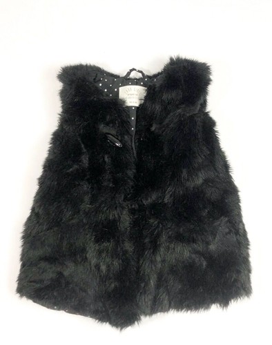 black faux fur vest
