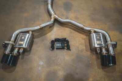 Valvetronic Designs Valved Sport Exhaust Kit w/ Blk Tips For 2011+ Audi RS5 B9