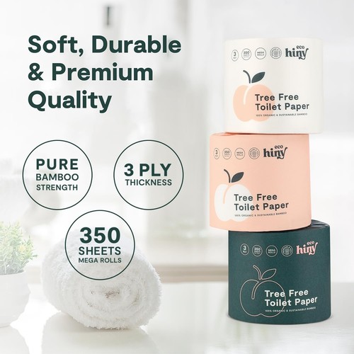 Luxurious 3-Ply Bamboo Toilet Tissue | 350 Sheets, Septic Safe, FSC Certified - Picture 8 of 11