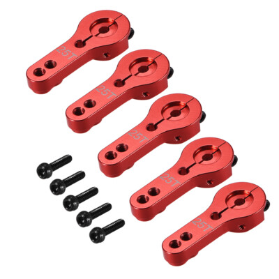 5Stk Servo Horn Arm 25T Alu Servohorn M3 für Futaba Savox Xcore RC Flugzeug -Rot