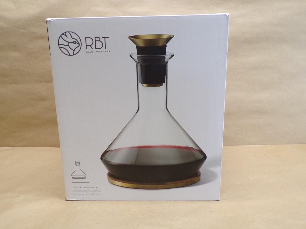 RBT Decanter with Wood Coaster and Micro-Perforated Aerator | eBay
