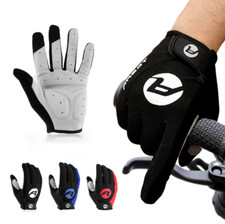 Mens Full Finger Gloves Anti-shock Gel Pad Touch Screen Gloves for Cycling Work