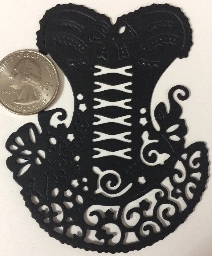 КОРСЕТ высечки (3шт) Приблизительно 3 «x 3-1/2» • белье • Свадьба • Танцовщица • Невеста • бюстгальтер • Nighty • - Изображение 2 из 4