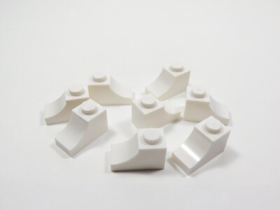 LEGO 8 White 1x2 2x1 Inverted Arch Bricks M6