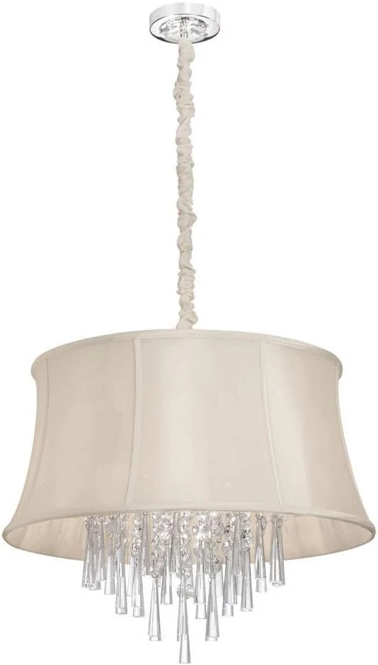 Lámparas de araña Dainolite JUL-22-6-PC-139 22" 6 luces de cristal brillante de seda - cromadas Foto 2 de 2