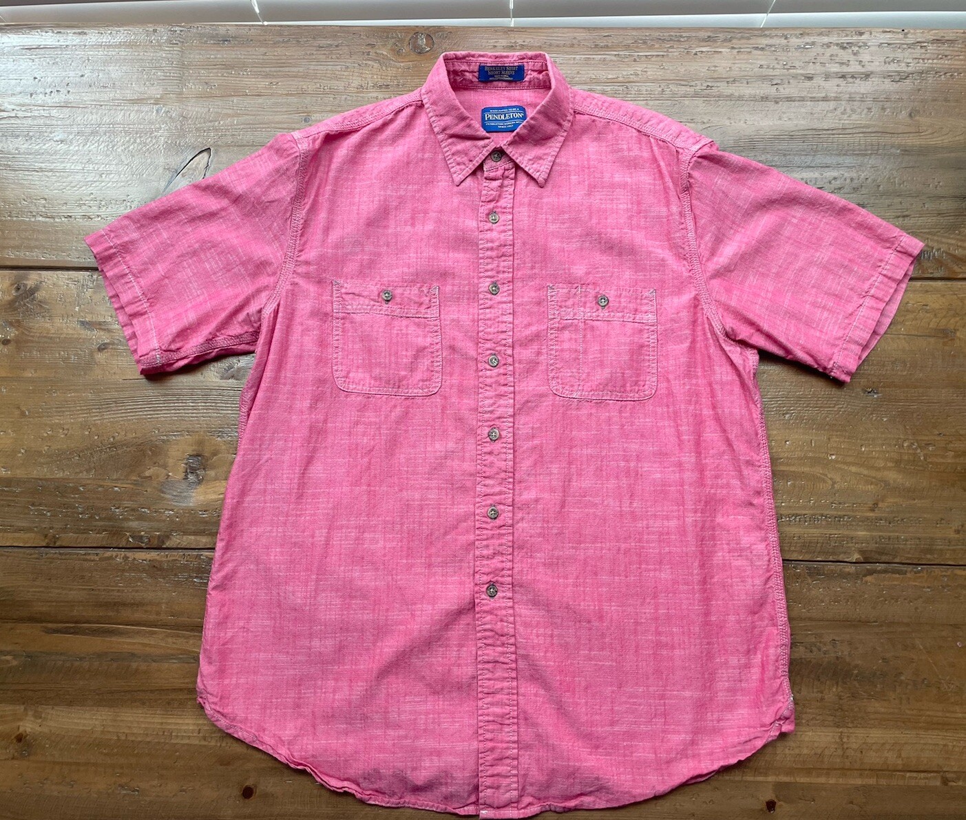 Pendleton Berkeley Shirt Red Chambray Short Sleev… - image 1