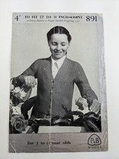 Patons & Baldwins 891 – Cardigan Girls knitting pattern 7-12yrs, [A258]