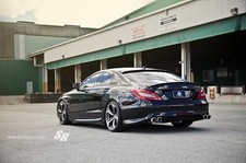 Cars mercedes cls black pur wheels Desk Mat Stitched