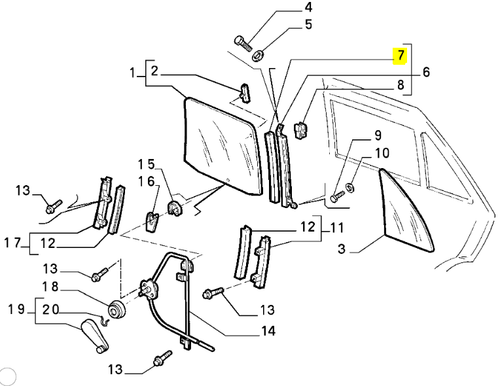 Guarnizione Vetro Porta Posteriore Sinistra Fiat Tipo Tempra 7622714 Originale - Foto 4 di 4